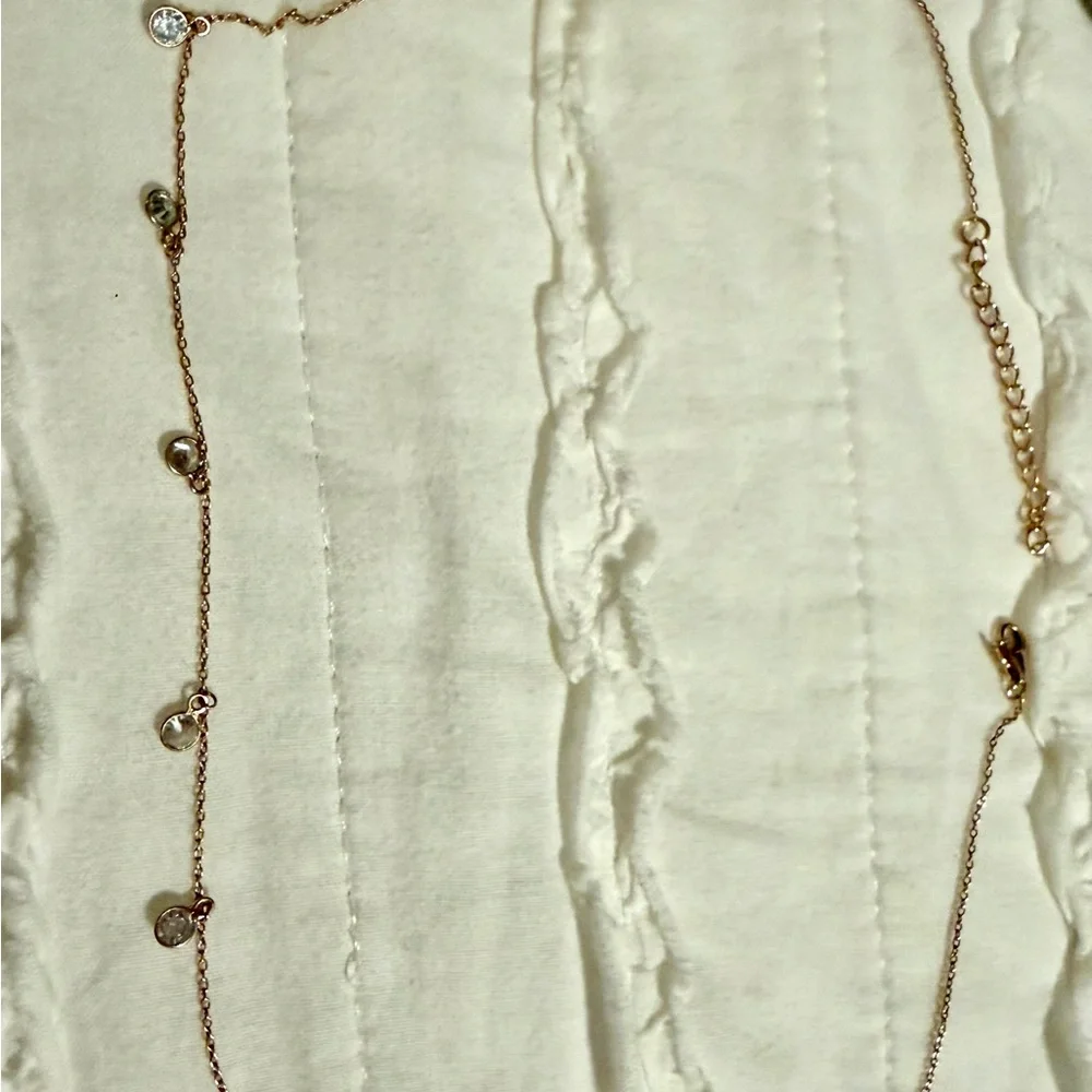Diamonique x Kathy Levine Sparkler Drop Necklace, Rose gold plated SS - Picture 2 of 5